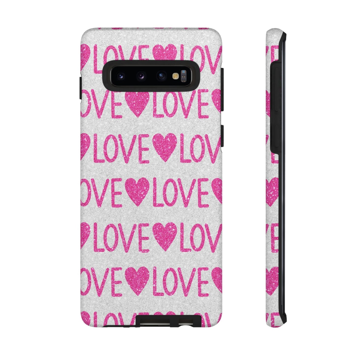 Pink Glitter Love Pattern – Samsung Galaxy Case - BOGO Cases
