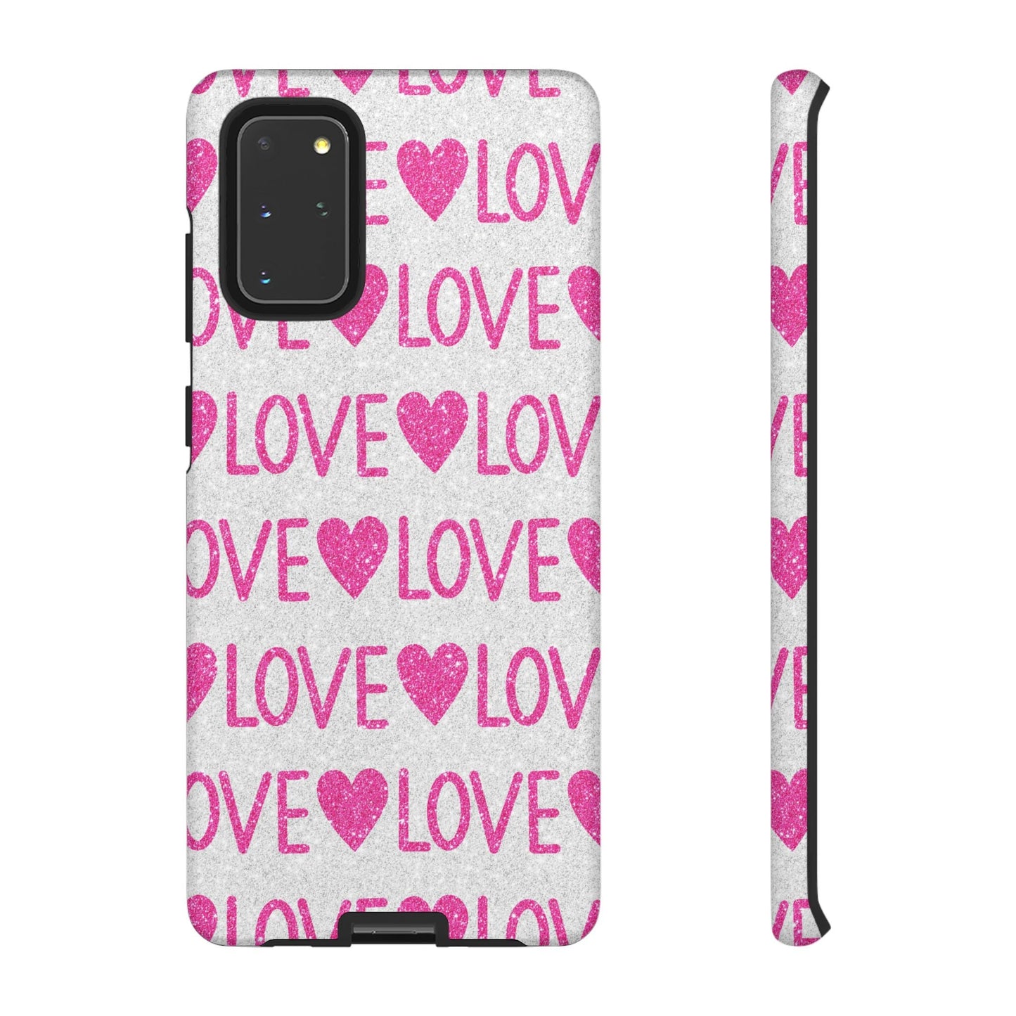 Pink Glitter Love Pattern – Samsung Galaxy Case - BOGO Cases
