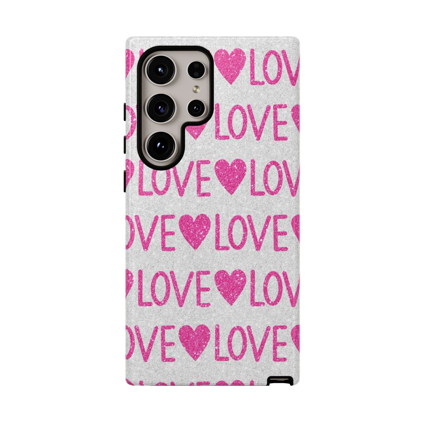 Pink Glitter Love Pattern – Samsung Galaxy Case - BOGO Cases