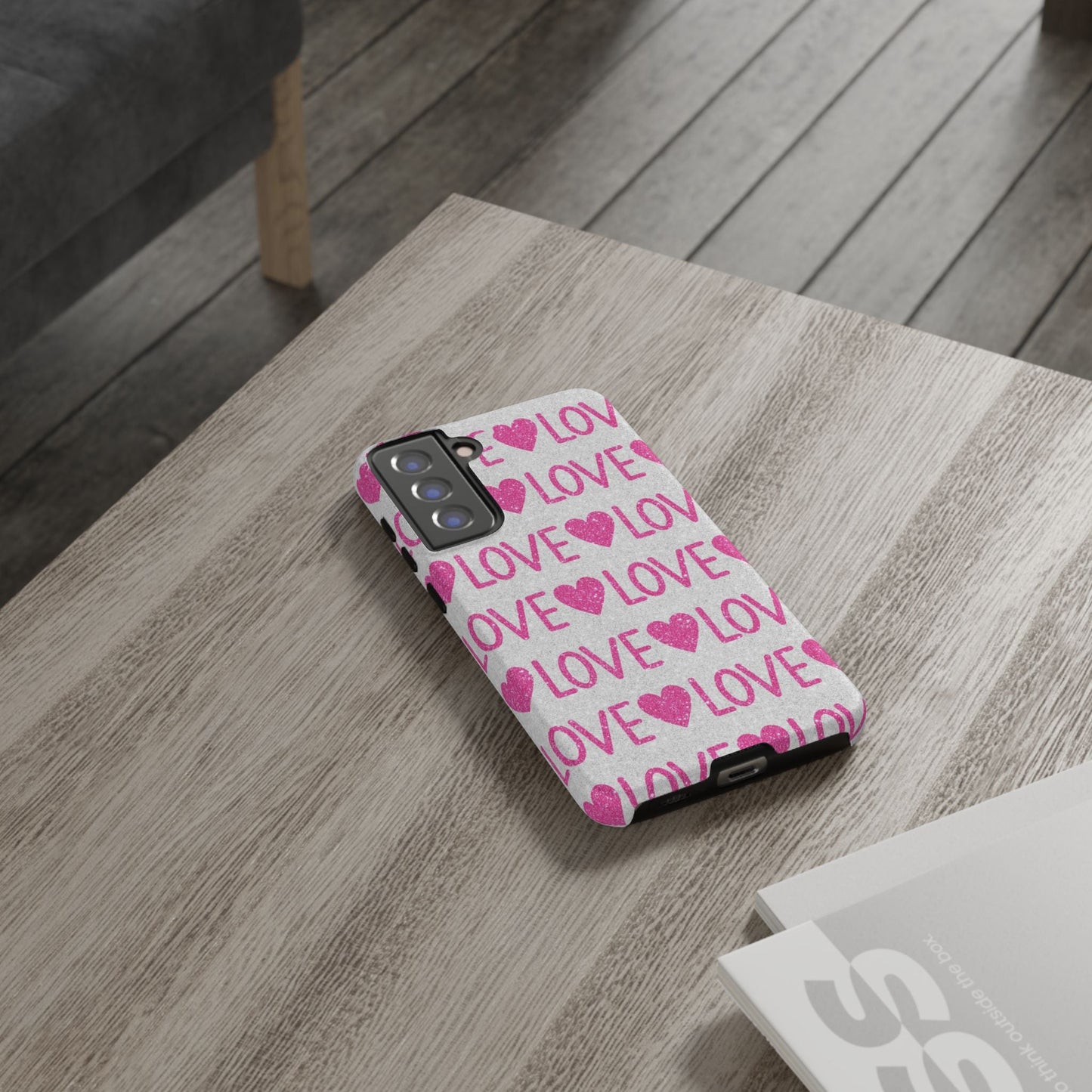 Pink Glitter Love Pattern – Samsung Galaxy Case - BOGO Cases