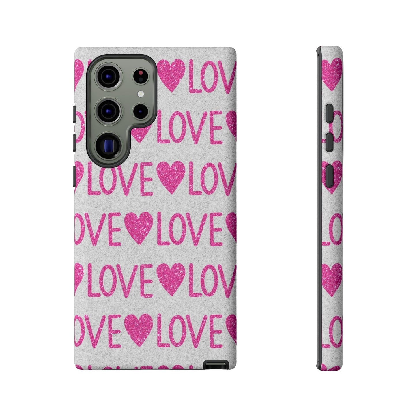 Pink Glitter Love Pattern – Samsung Galaxy Case - BOGO Cases