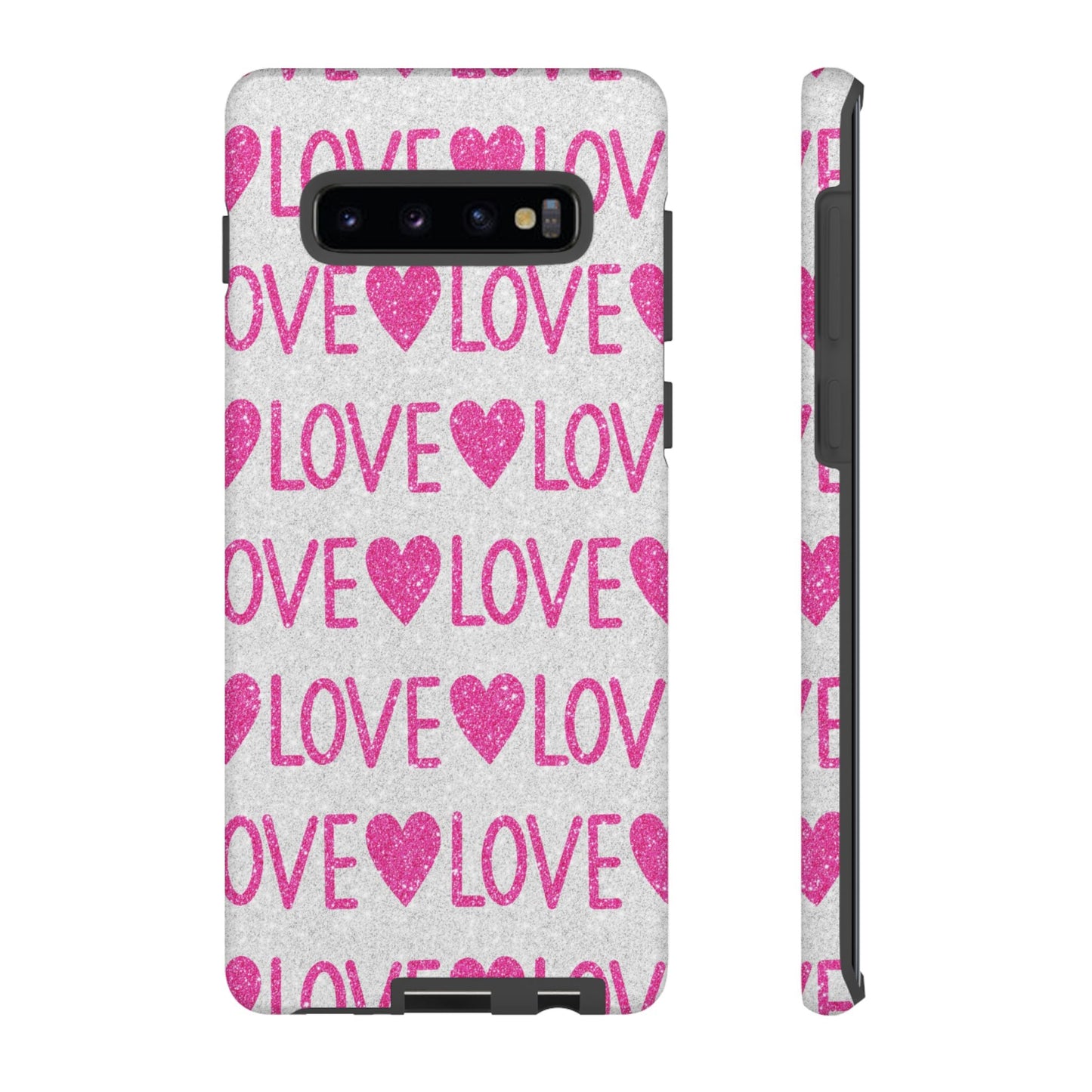 Pink Glitter Love Pattern – Samsung Galaxy Case - BOGO Cases