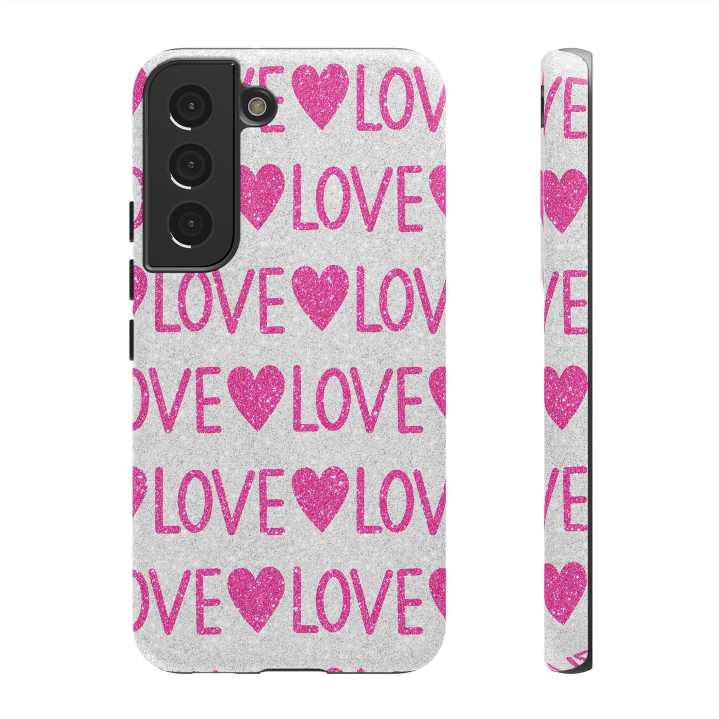 Pink Glitter Love Pattern – Samsung Galaxy Case - BOGO Cases