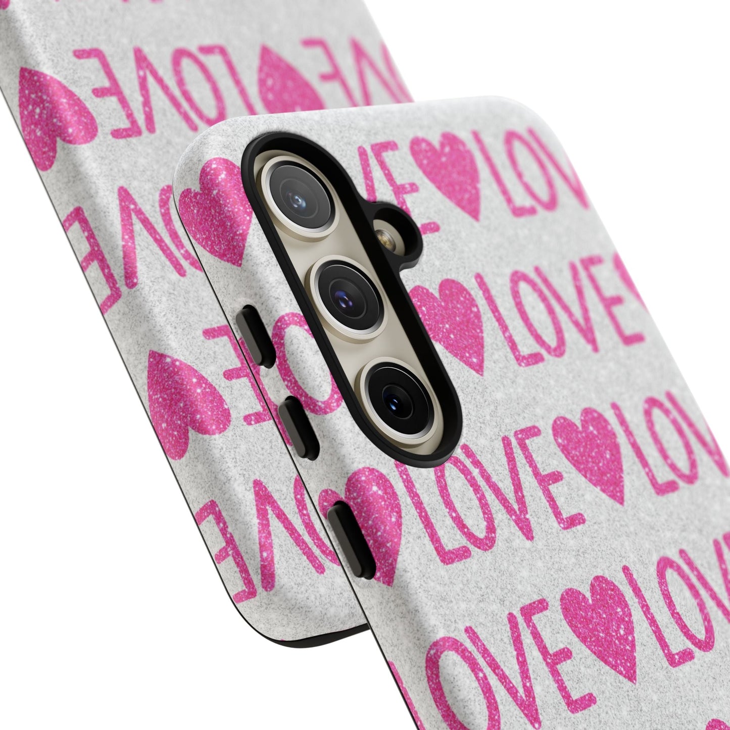 Pink Glitter Love Pattern – Samsung Galaxy Case - BOGO Cases