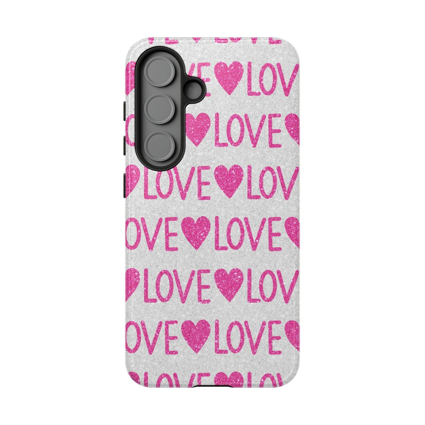 Pink Glitter Love Pattern – Samsung Galaxy Case - BOGO Cases