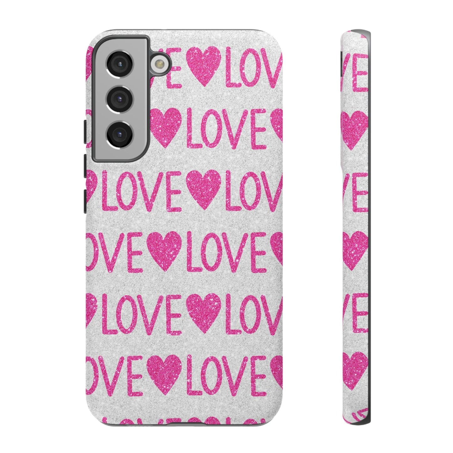 Pink Glitter Love Pattern – Samsung Galaxy Case - BOGO Cases