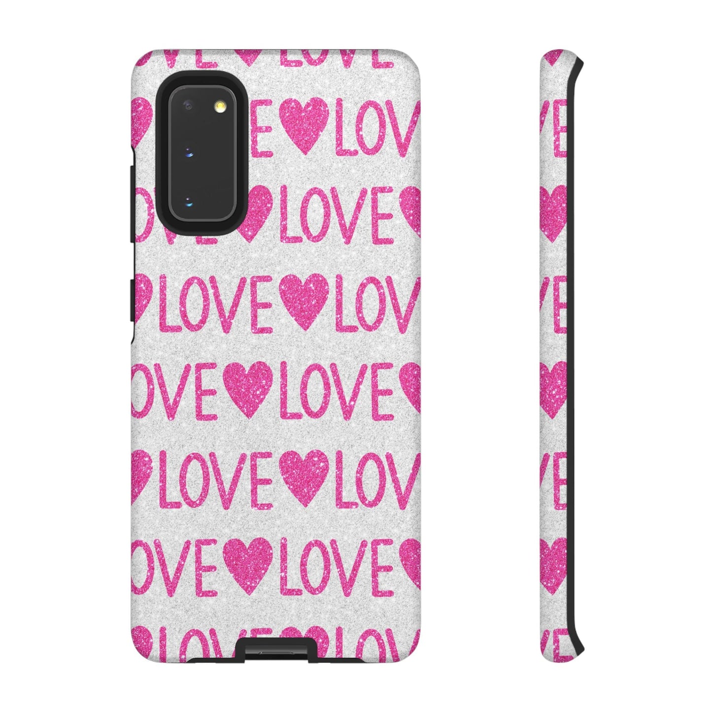 Pink Glitter Love Pattern – Samsung Galaxy Case - BOGO Cases