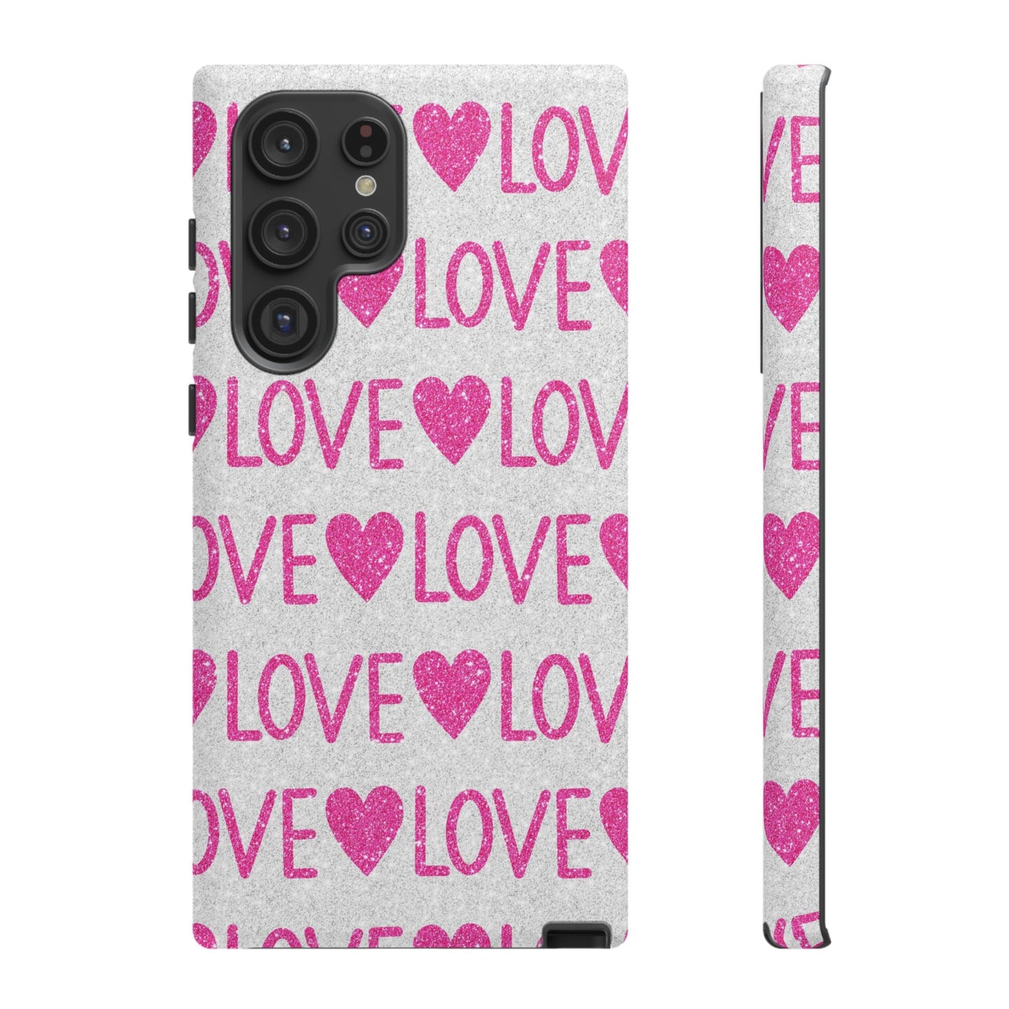 Pink Glitter Love Pattern – Samsung Galaxy Case - BOGO Cases