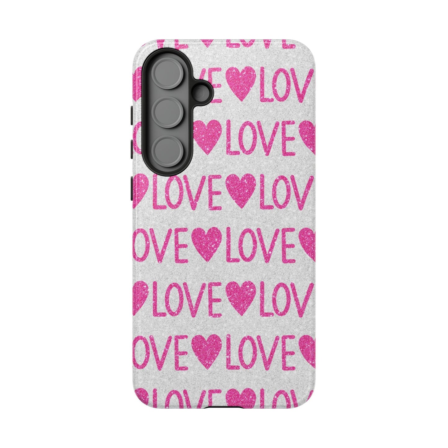 Pink Glitter Love Pattern – Samsung Galaxy Case - BOGO Cases