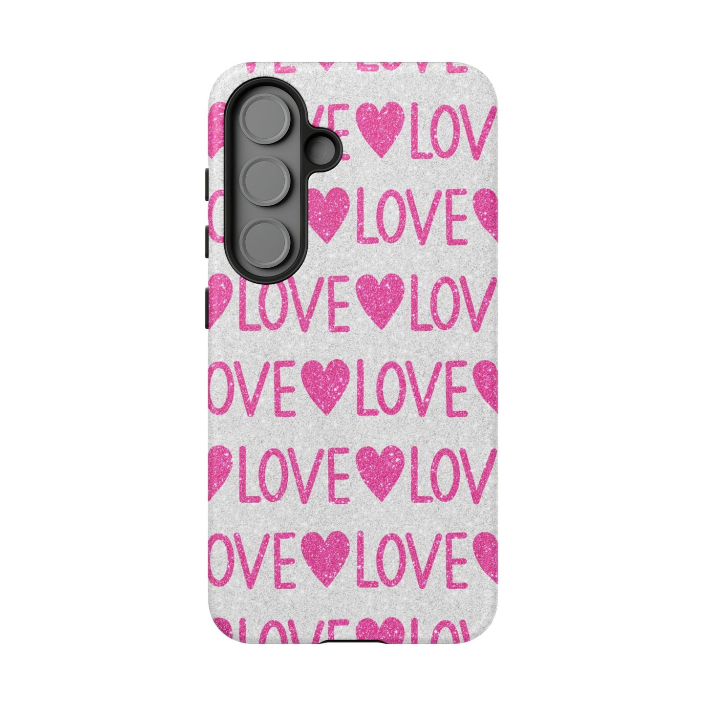 Pink Glitter Love Pattern – Samsung Galaxy Case - BOGO Cases