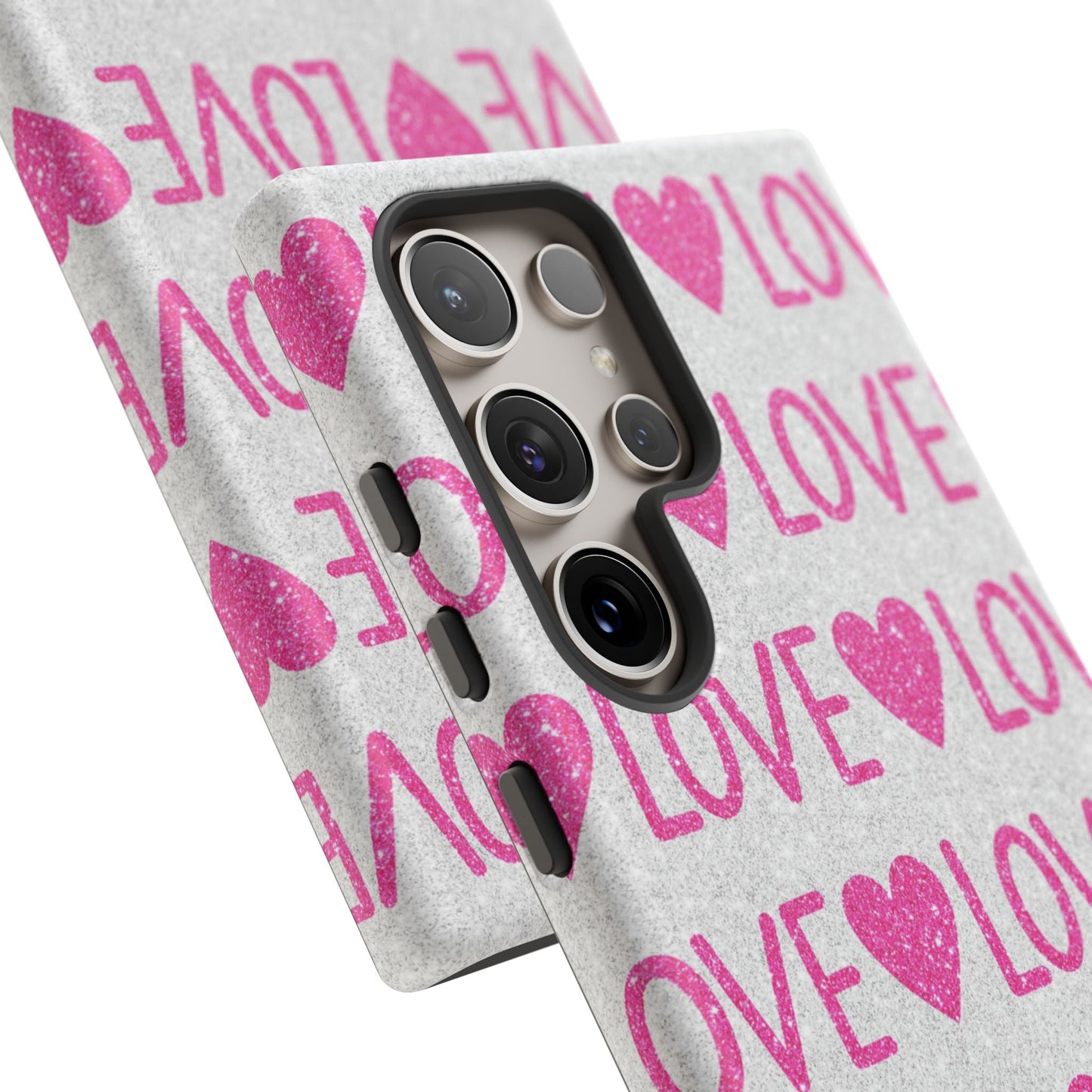 Pink Glitter Love Pattern – Samsung Galaxy Case - BOGO Cases
