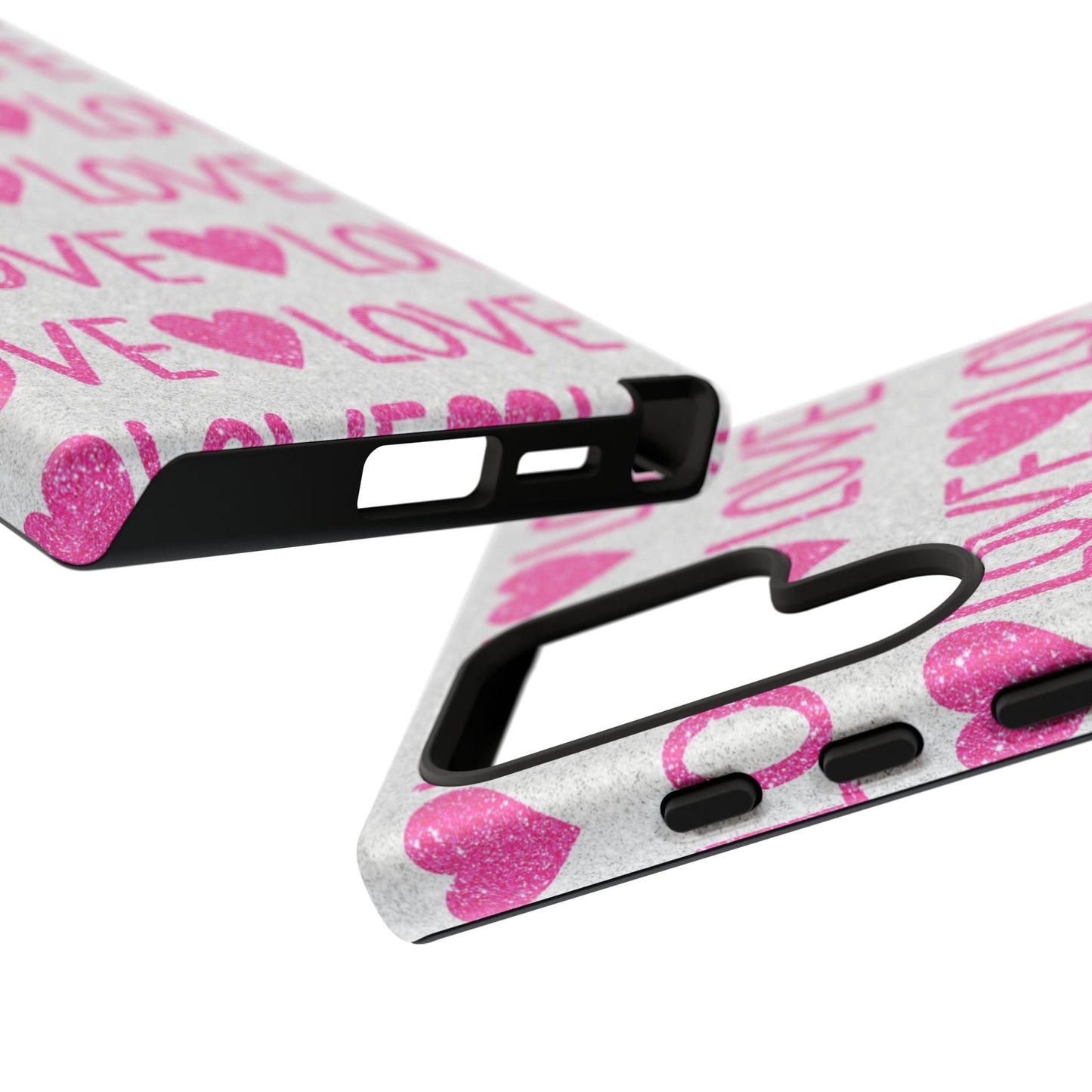 Pink Glitter Love Pattern – Samsung Galaxy Case - BOGO Cases