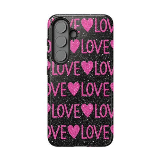 Pink Glitter Love Samsung Case - BOGO Cases