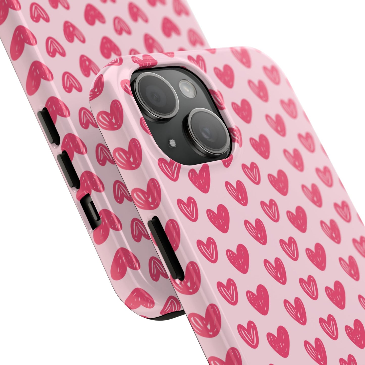 Pink Sketched Hearts – iPhone Case - BOGO Cases