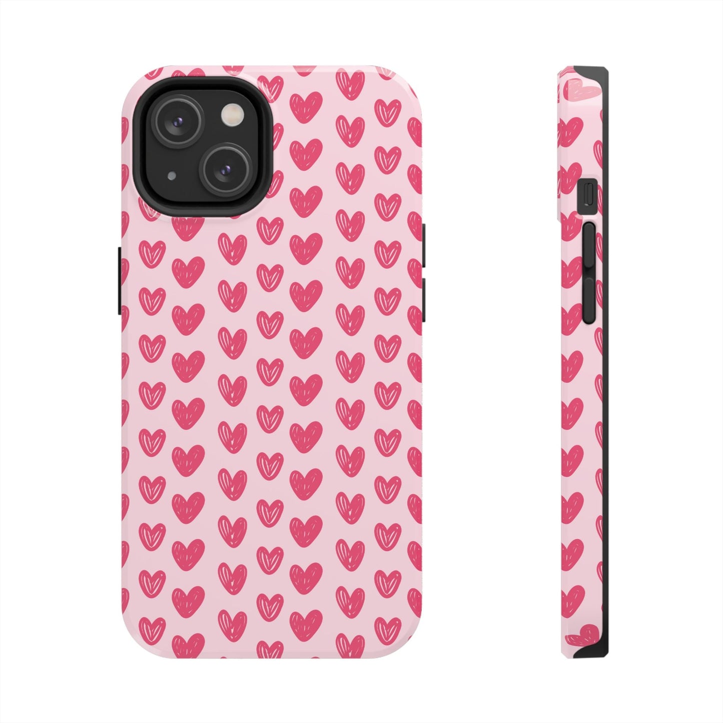 Pink Sketched Hearts – iPhone Case - BOGO Cases