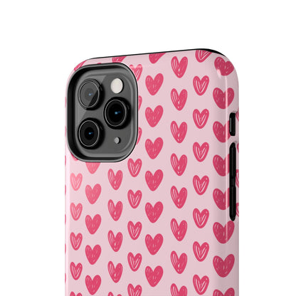 Pink Sketched Hearts – iPhone Case - BOGO Cases