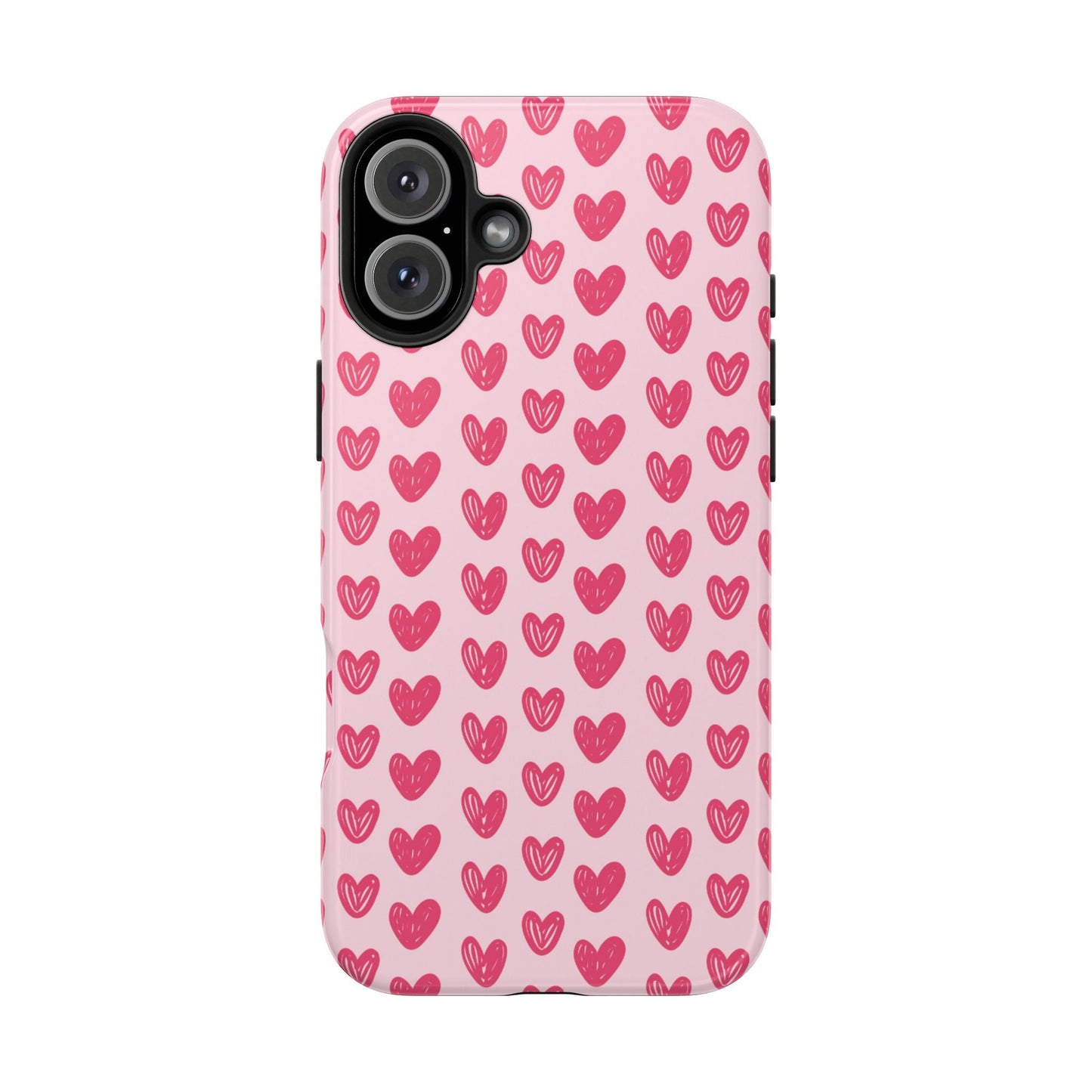 Pink Sketched Hearts – iPhone Case - BOGO Cases
