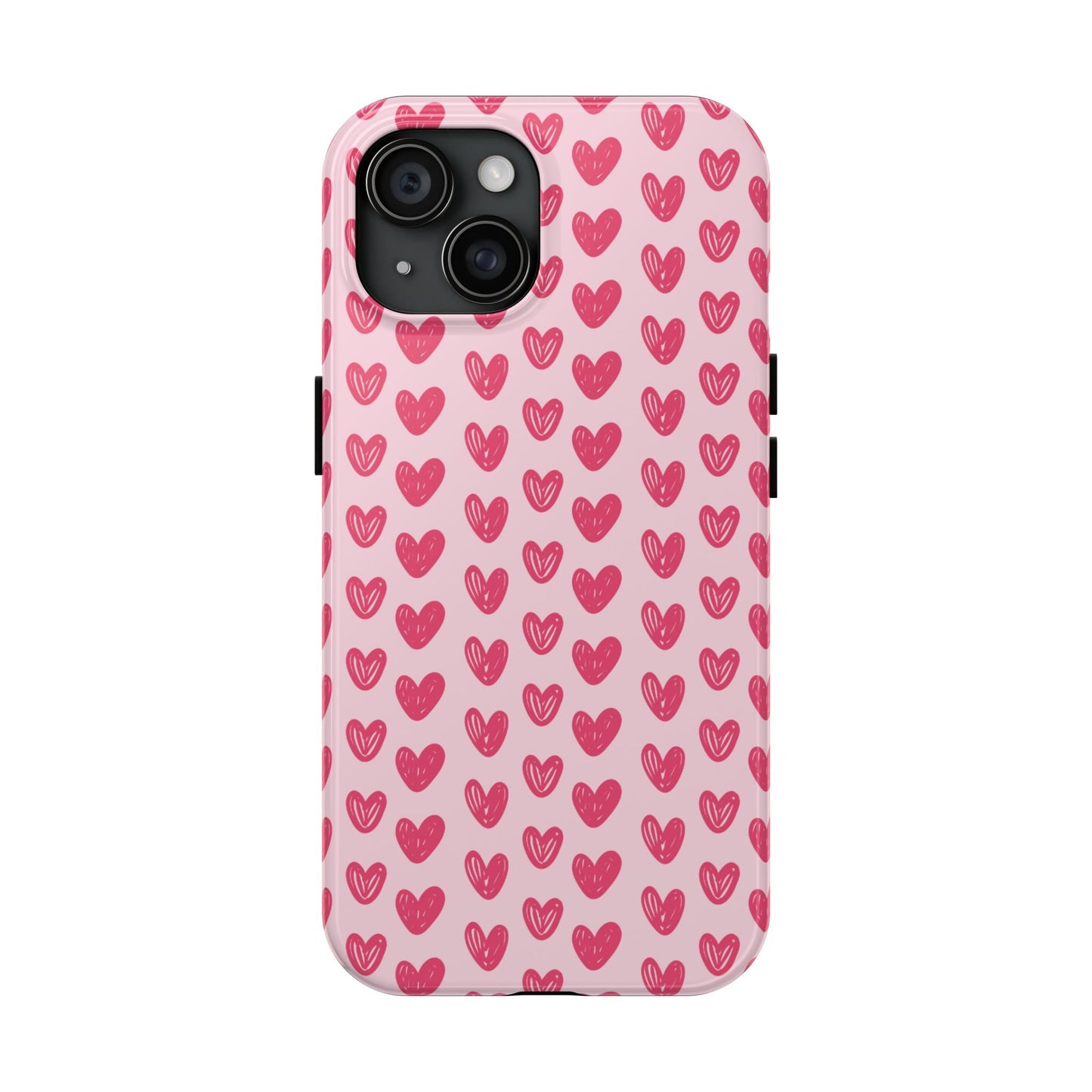 Pink Sketched Hearts – iPhone Case - BOGO Cases