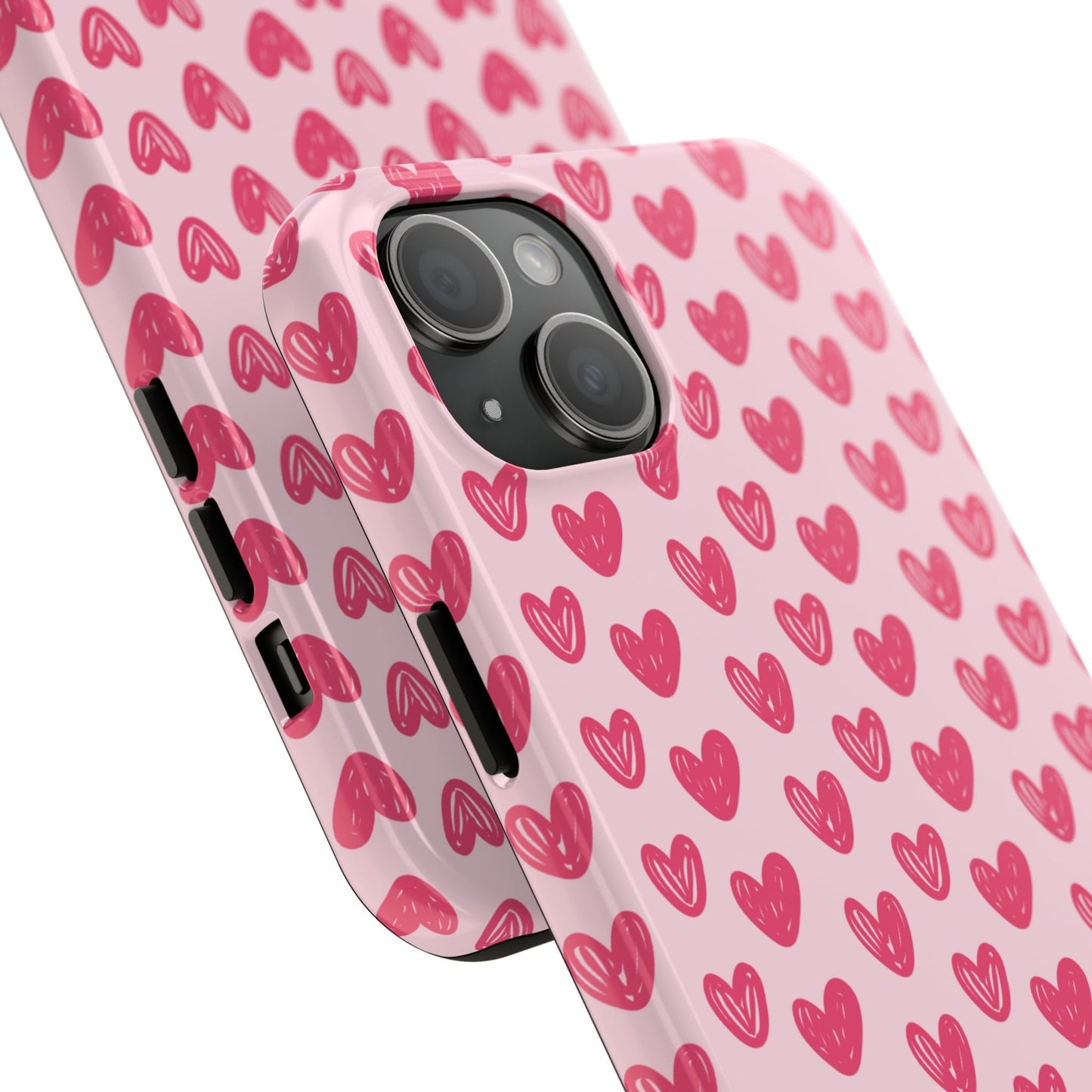 Pink Sketched Hearts – iPhone Case - BOGO Cases
