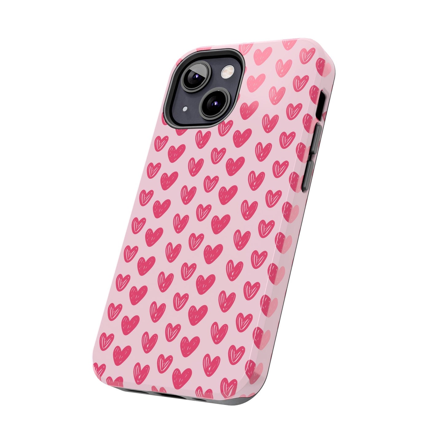 Pink Sketched Hearts – iPhone Case - BOGO Cases