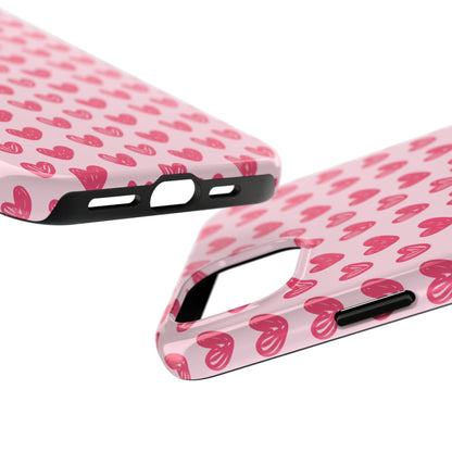 Pink Sketched Hearts – iPhone Case - BOGO Cases