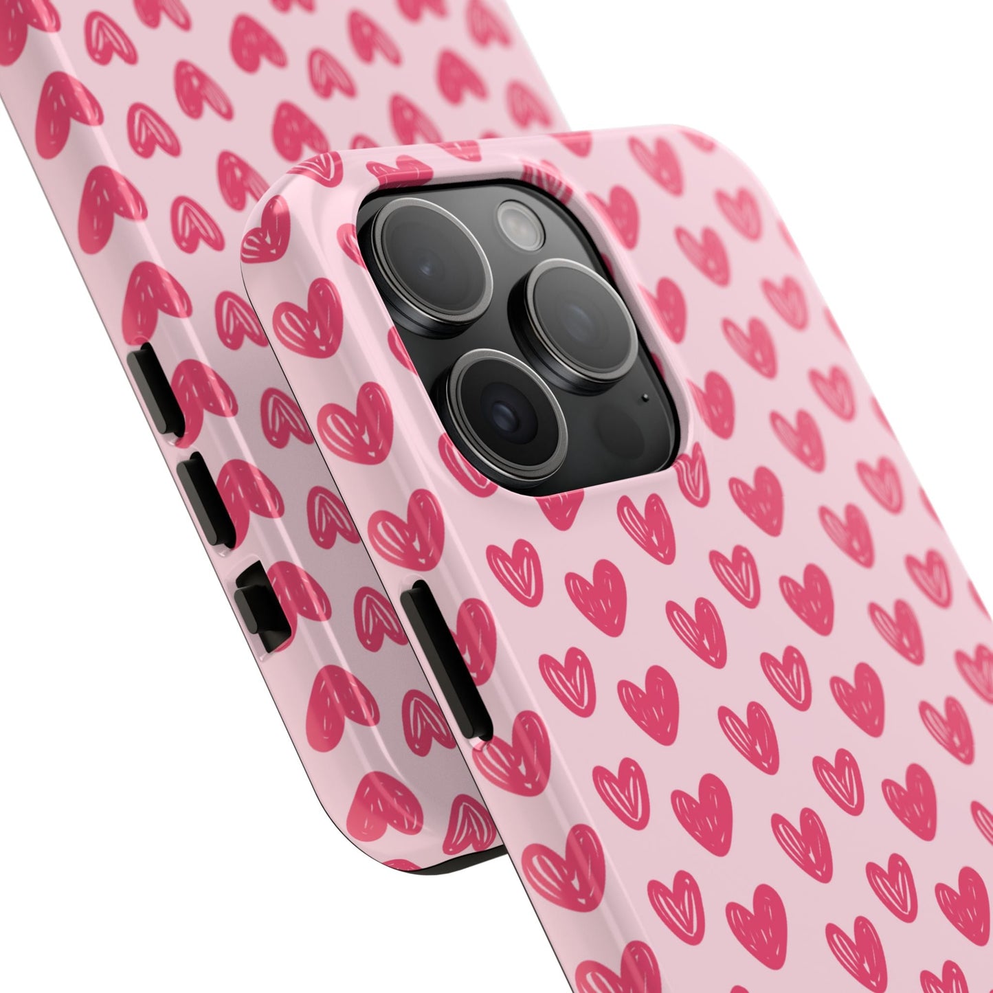 Pink Sketched Hearts – iPhone Case - BOGO Cases