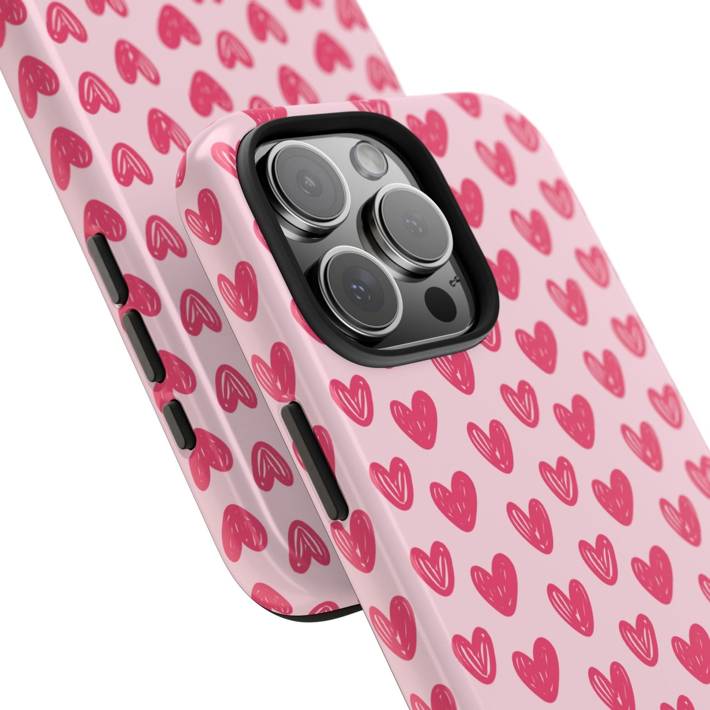 Pink Sketched Hearts – iPhone Case - BOGO Cases