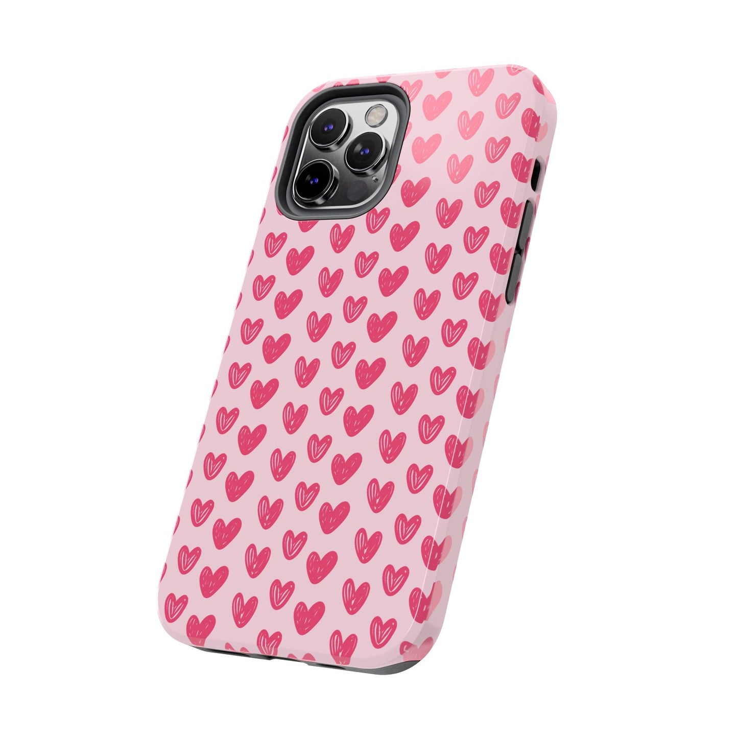 Pink Sketched Hearts – iPhone Case - BOGO Cases