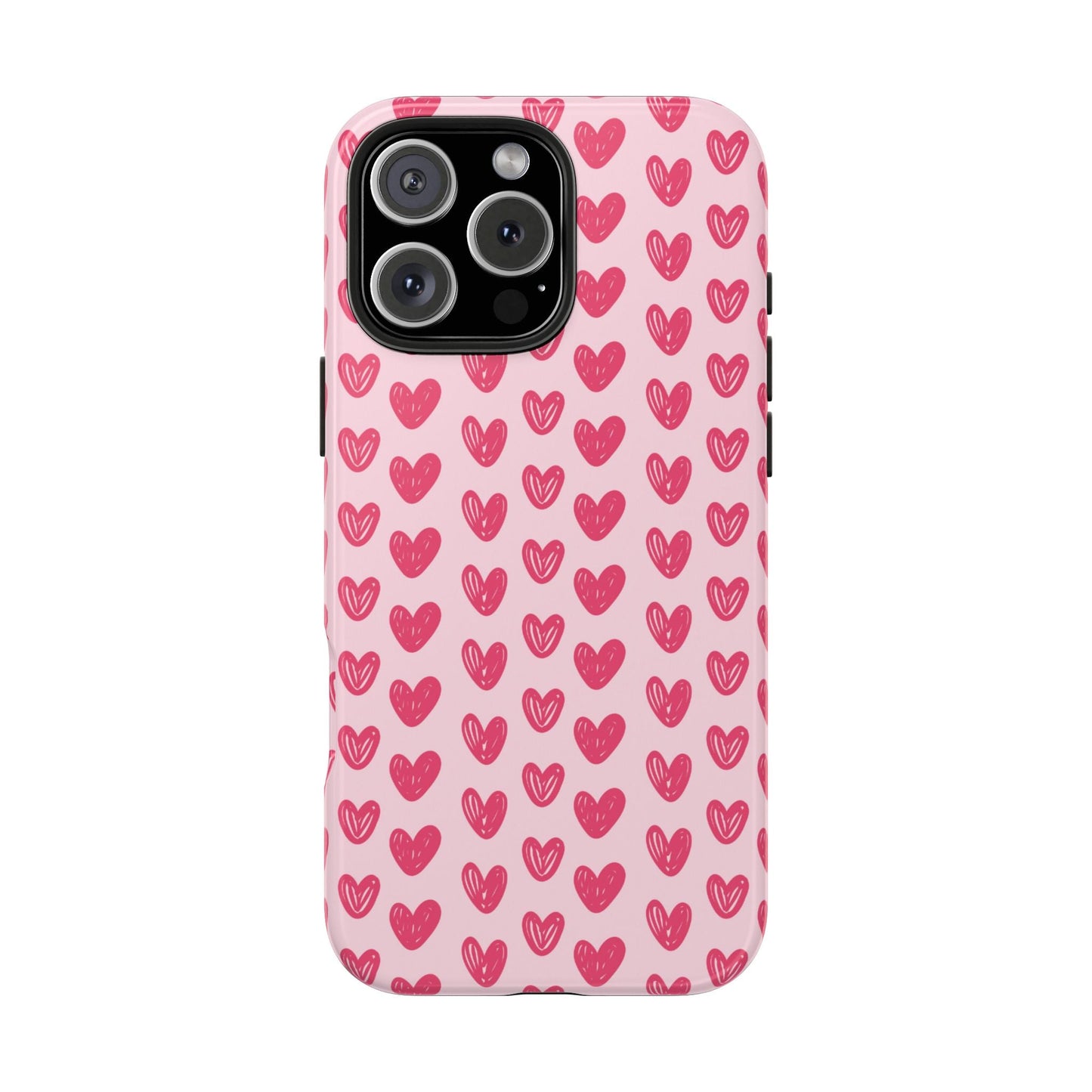 Pink Sketched Hearts – iPhone Case - BOGO Cases