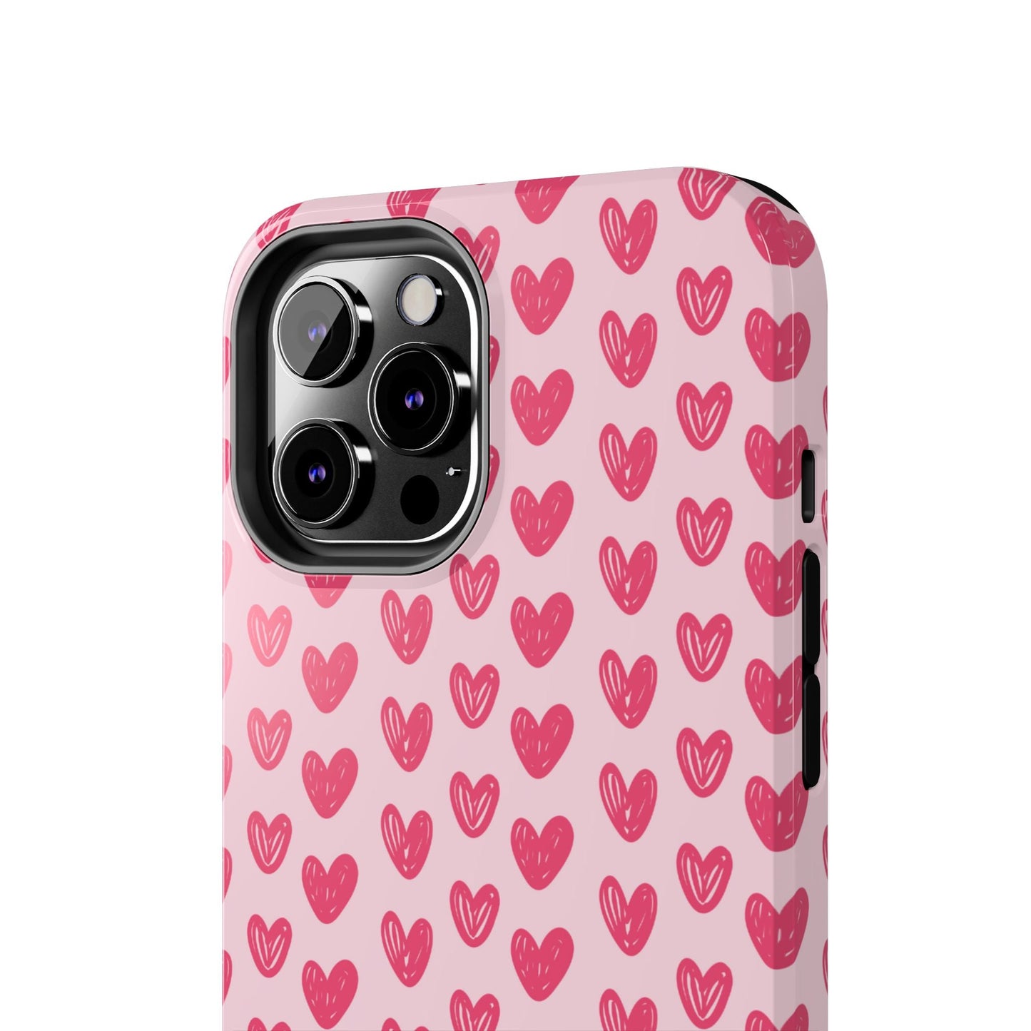 Pink Sketched Hearts – iPhone Case - BOGO Cases