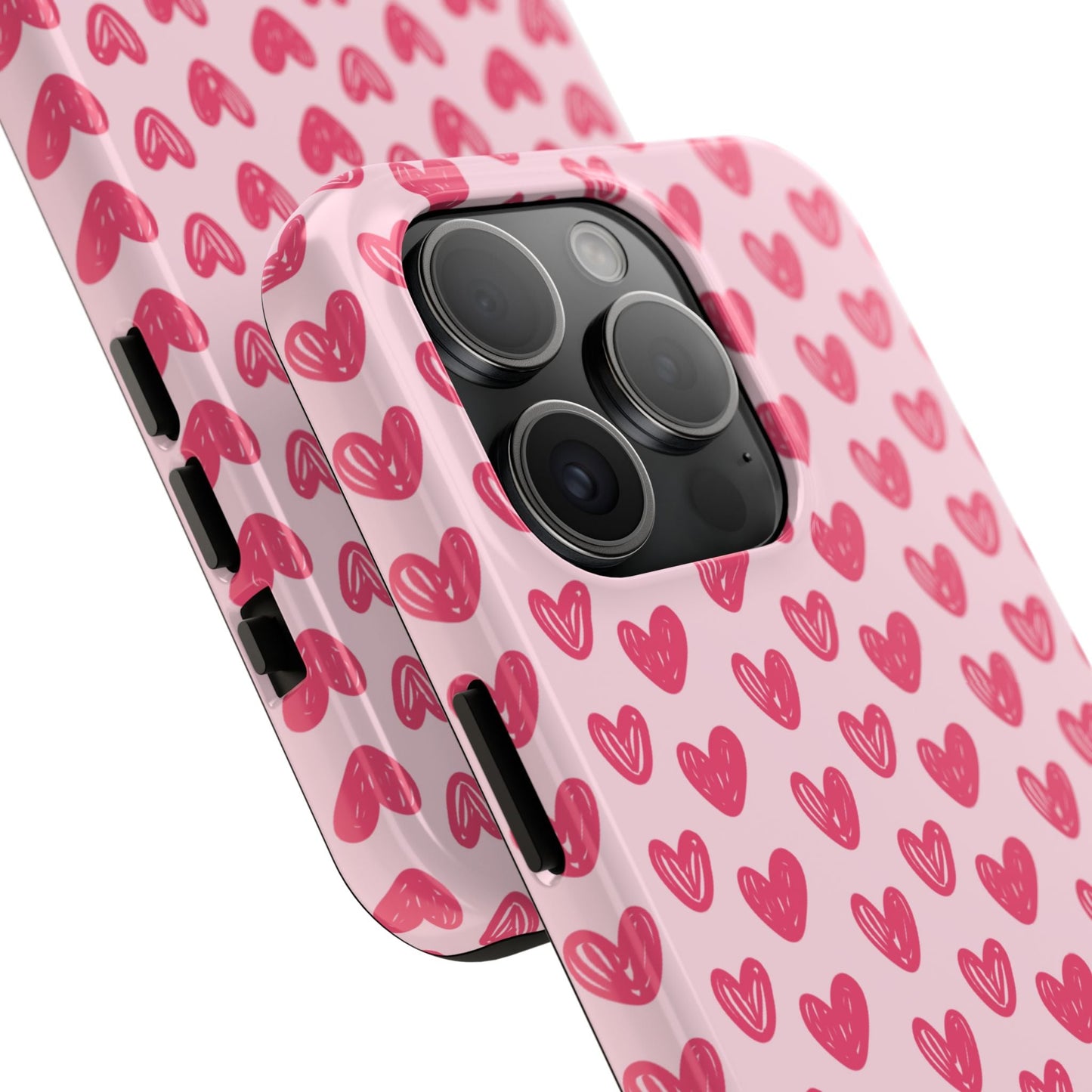Pink Sketched Hearts – iPhone Case - BOGO Cases