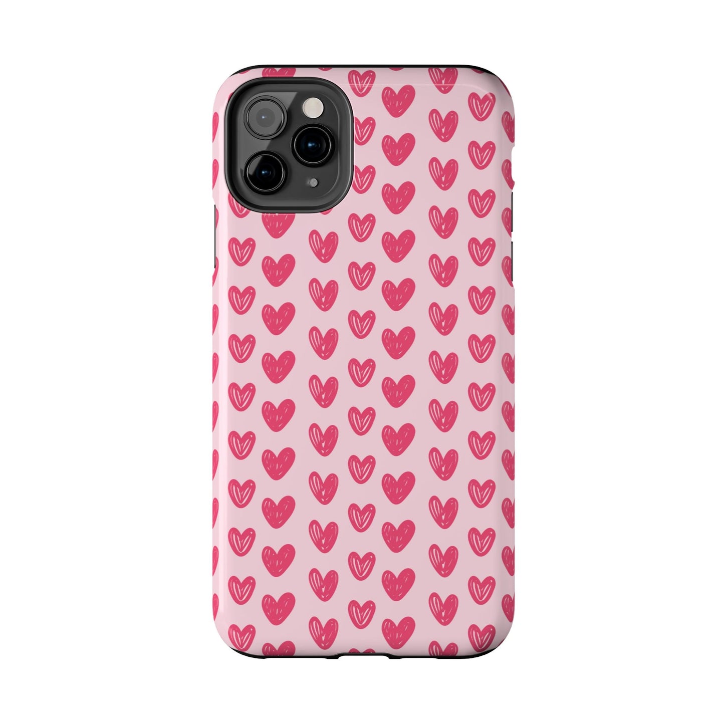 Pink Sketched Hearts – iPhone Case - BOGO Cases