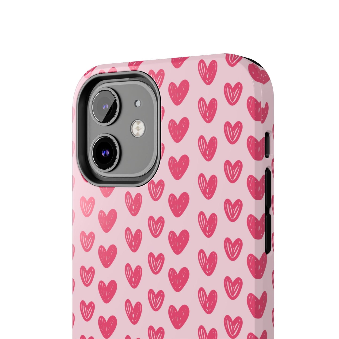 Pink Sketched Hearts – iPhone Case - BOGO Cases