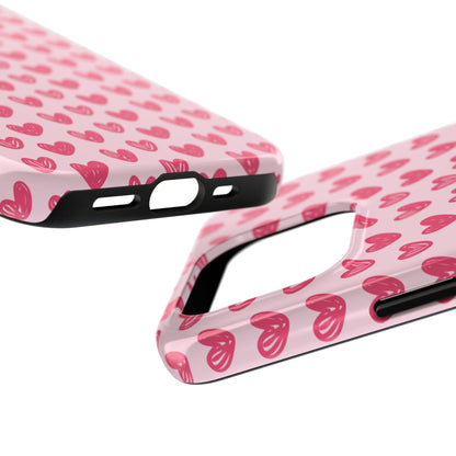 Pink Sketched Hearts – iPhone Case - BOGO Cases
