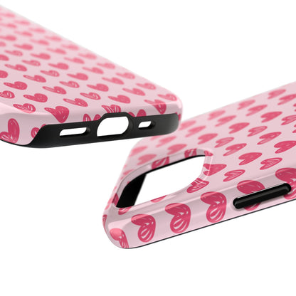 Pink Sketched Hearts – iPhone Case - BOGO Cases