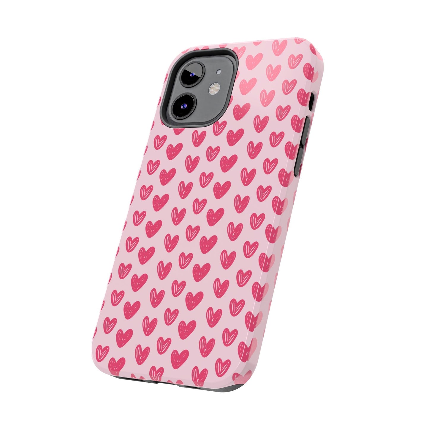 Pink Sketched Hearts – iPhone Case - BOGO Cases