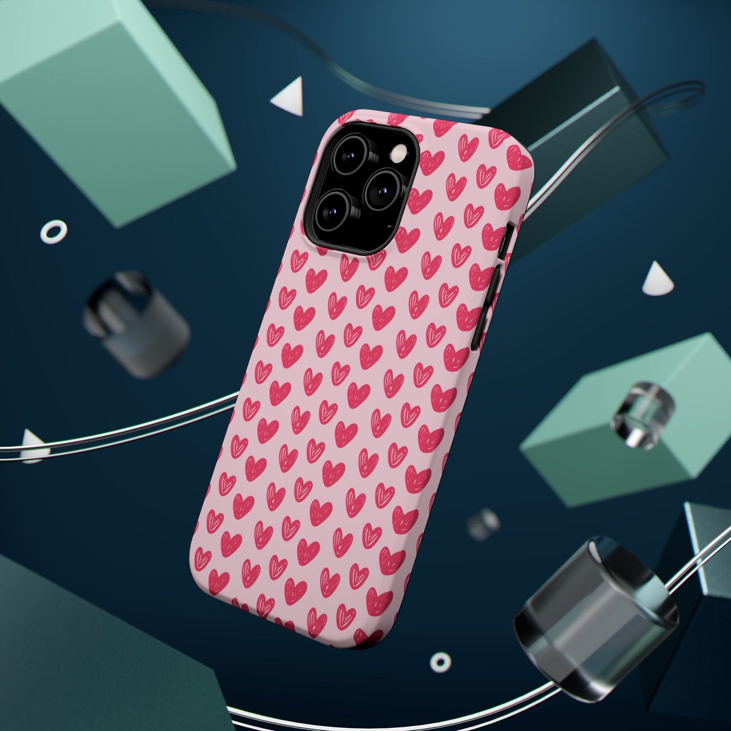 Pink Sketched Hearts – MagSafe Case - BOGO Cases