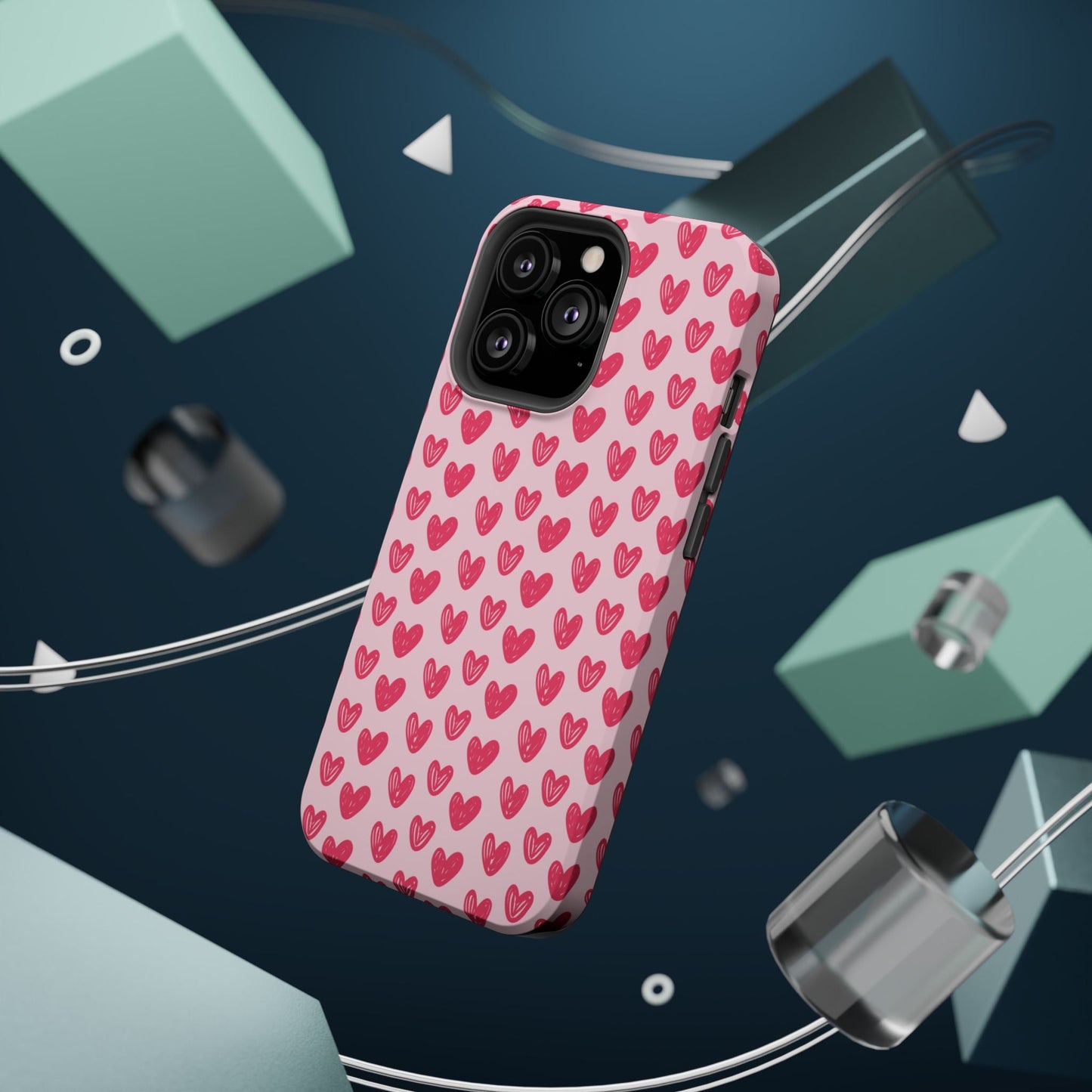 Pink Sketched Hearts – MagSafe Case - BOGO Cases
