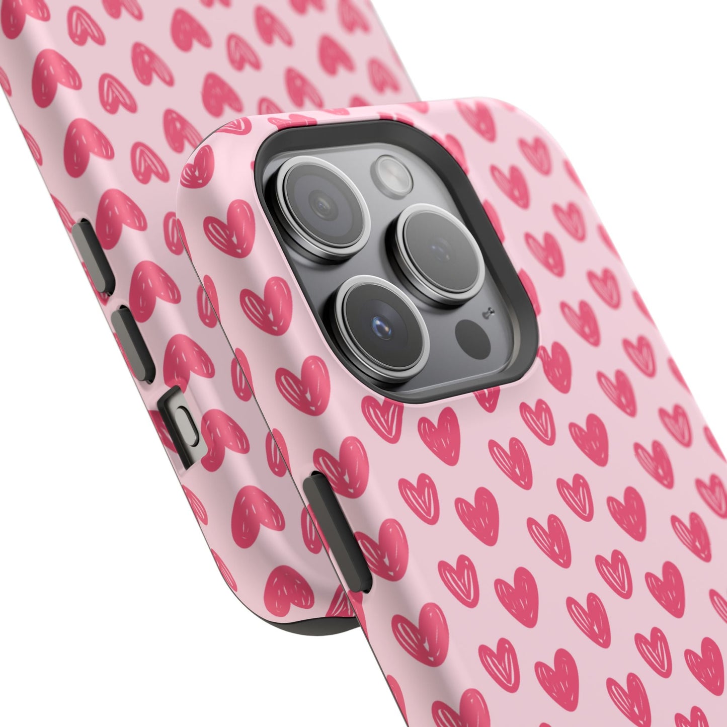 Pink Sketched Hearts – MagSafe Case - BOGO Cases