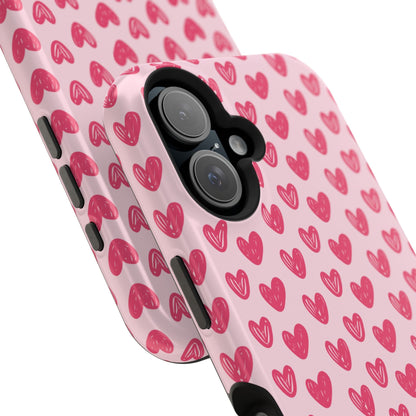 Pink Sketched Hearts – MagSafe Case - BOGO Cases