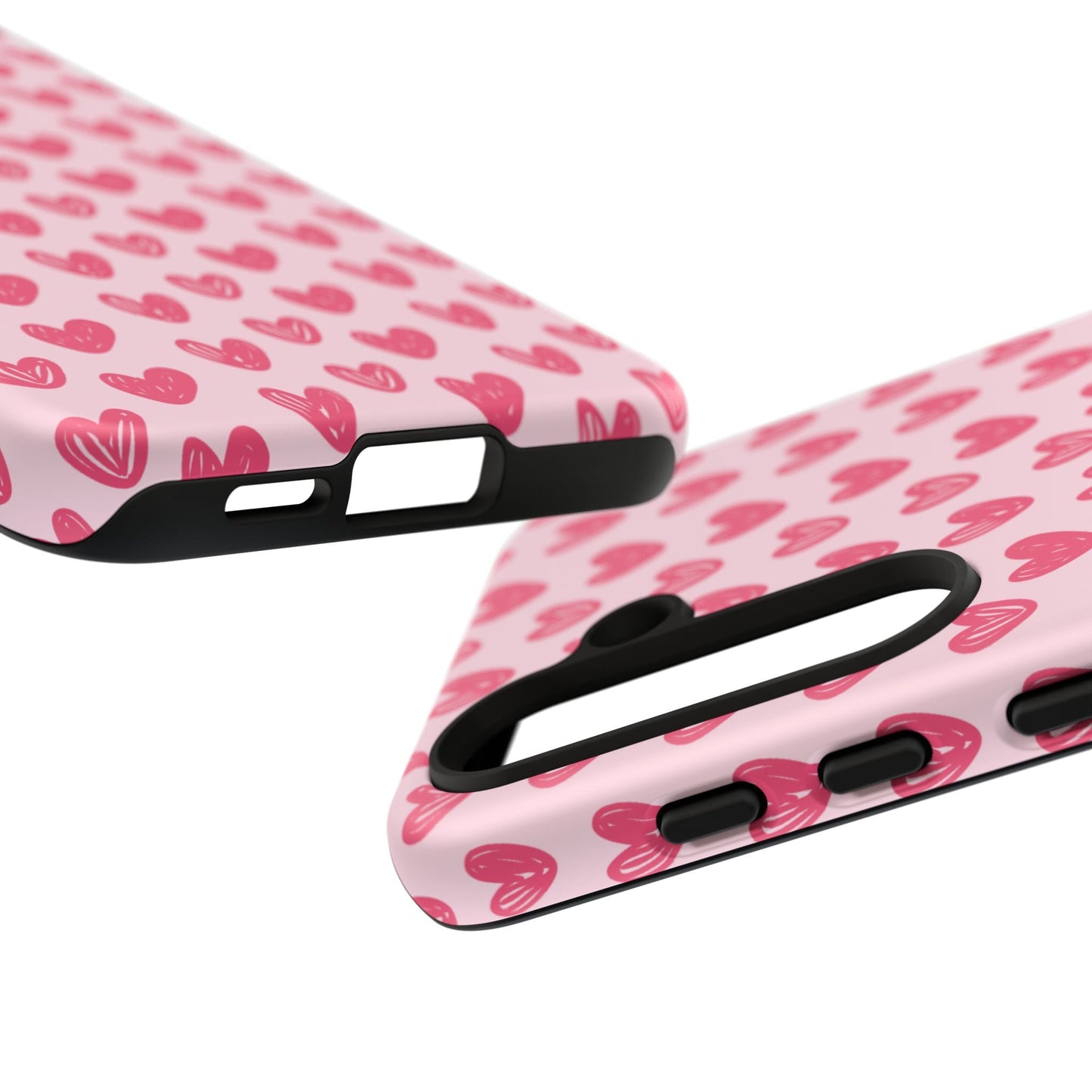 Pink Sketched Hearts – Samsung Galaxy Case - BOGO Cases