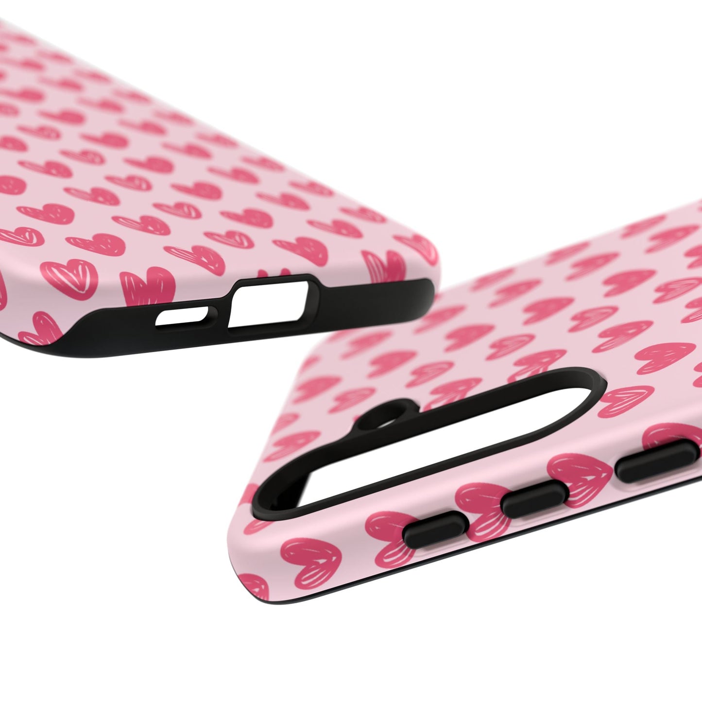 Pink Sketched Hearts – Samsung Galaxy Case - BOGO Cases