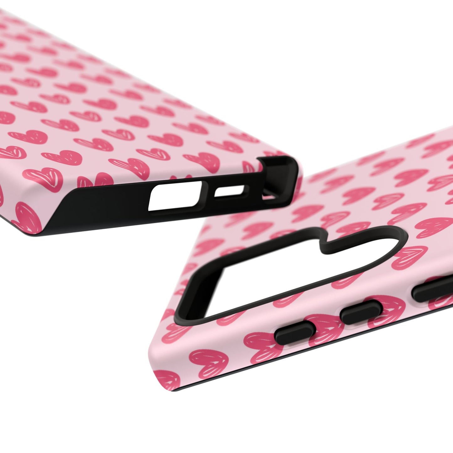 Pink Sketched Hearts – Samsung Galaxy Case - BOGO Cases