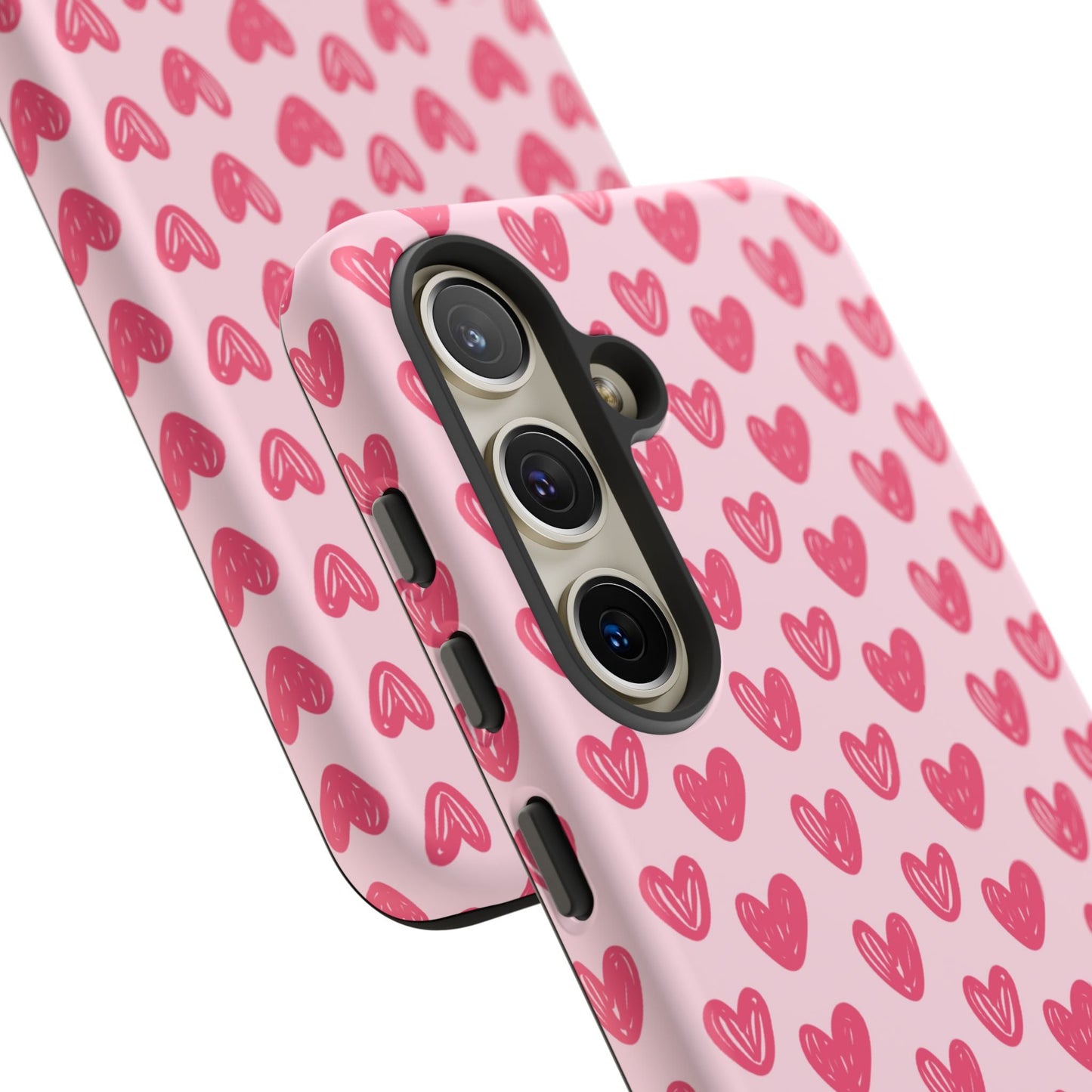 Pink Sketched Hearts – Samsung Galaxy Case - BOGO Cases