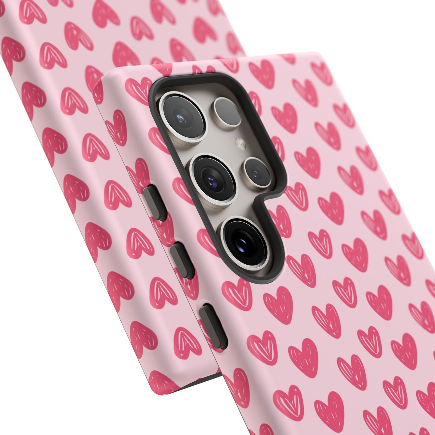 Pink Sketched Hearts – Samsung Galaxy Case - BOGO Cases