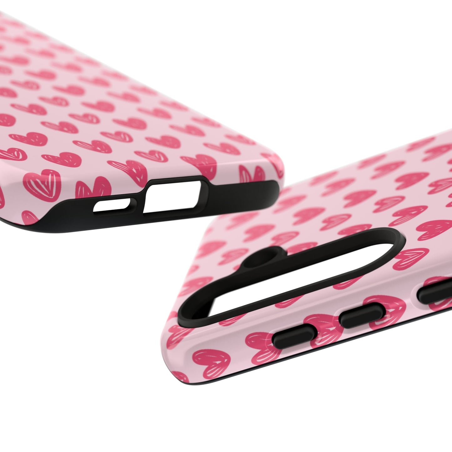 Pink Sketched Hearts – Samsung Galaxy Case - BOGO Cases