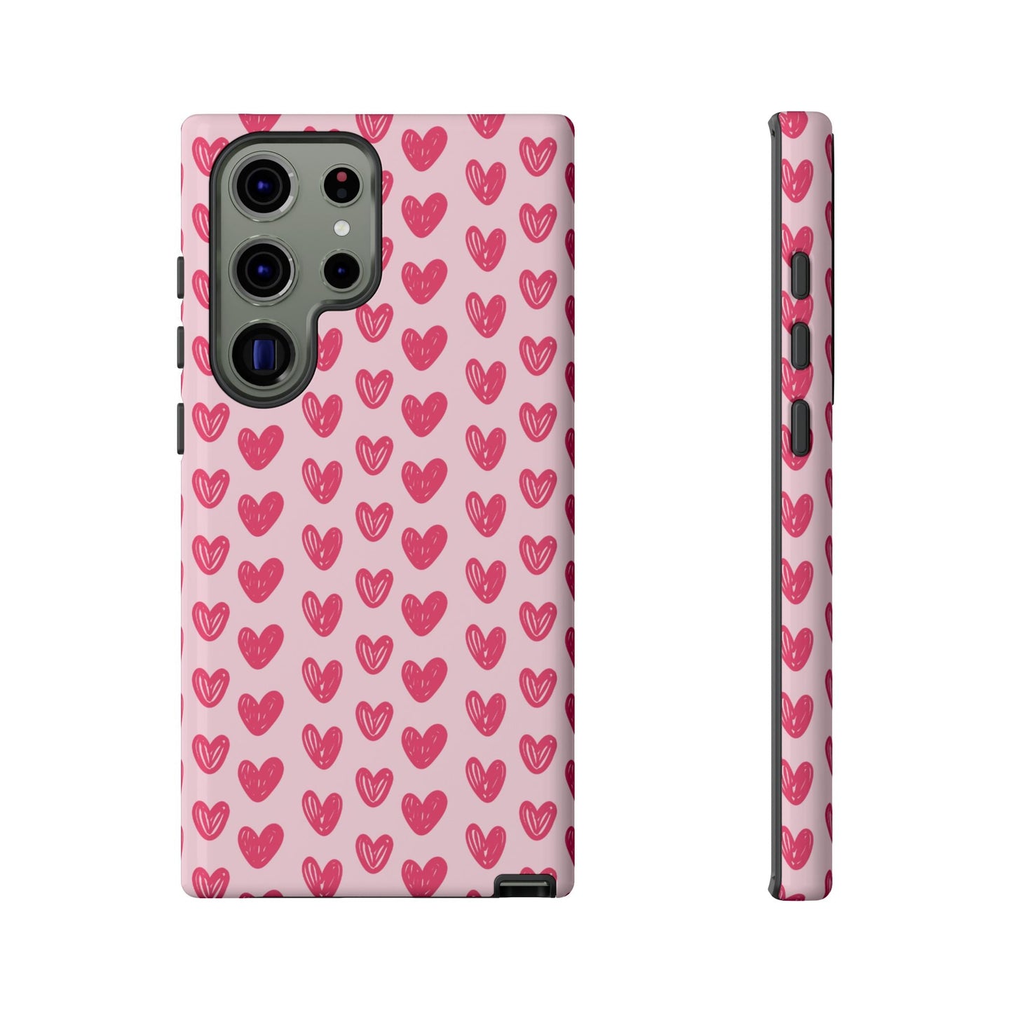 Pink Sketched Hearts – Samsung Galaxy Case - BOGO Cases