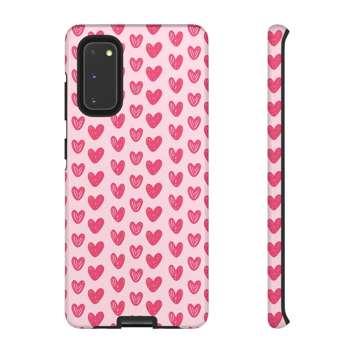 Pink Sketched Hearts – Samsung Galaxy Case - BOGO Cases