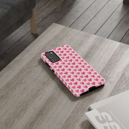 Pink Sketched Hearts – Samsung Galaxy Case - BOGO Cases
