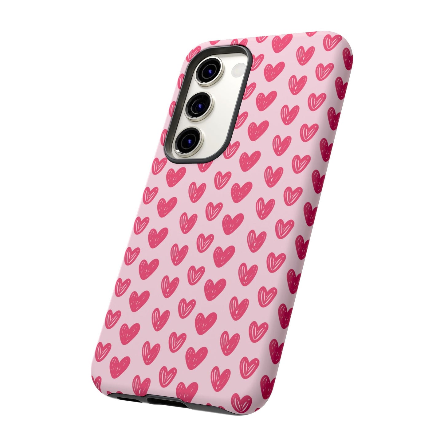 Pink Sketched Hearts – Samsung Galaxy Case - BOGO Cases